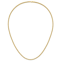 14k 3.5mm D/C Rope with Lobster Clasp Chain-025L-28