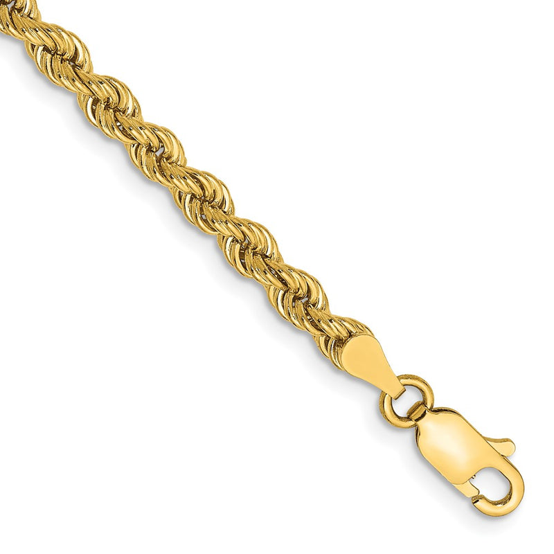 14K 9 inch 3.65mm Regular Rope with Lobster Clasp Chain-025S-9