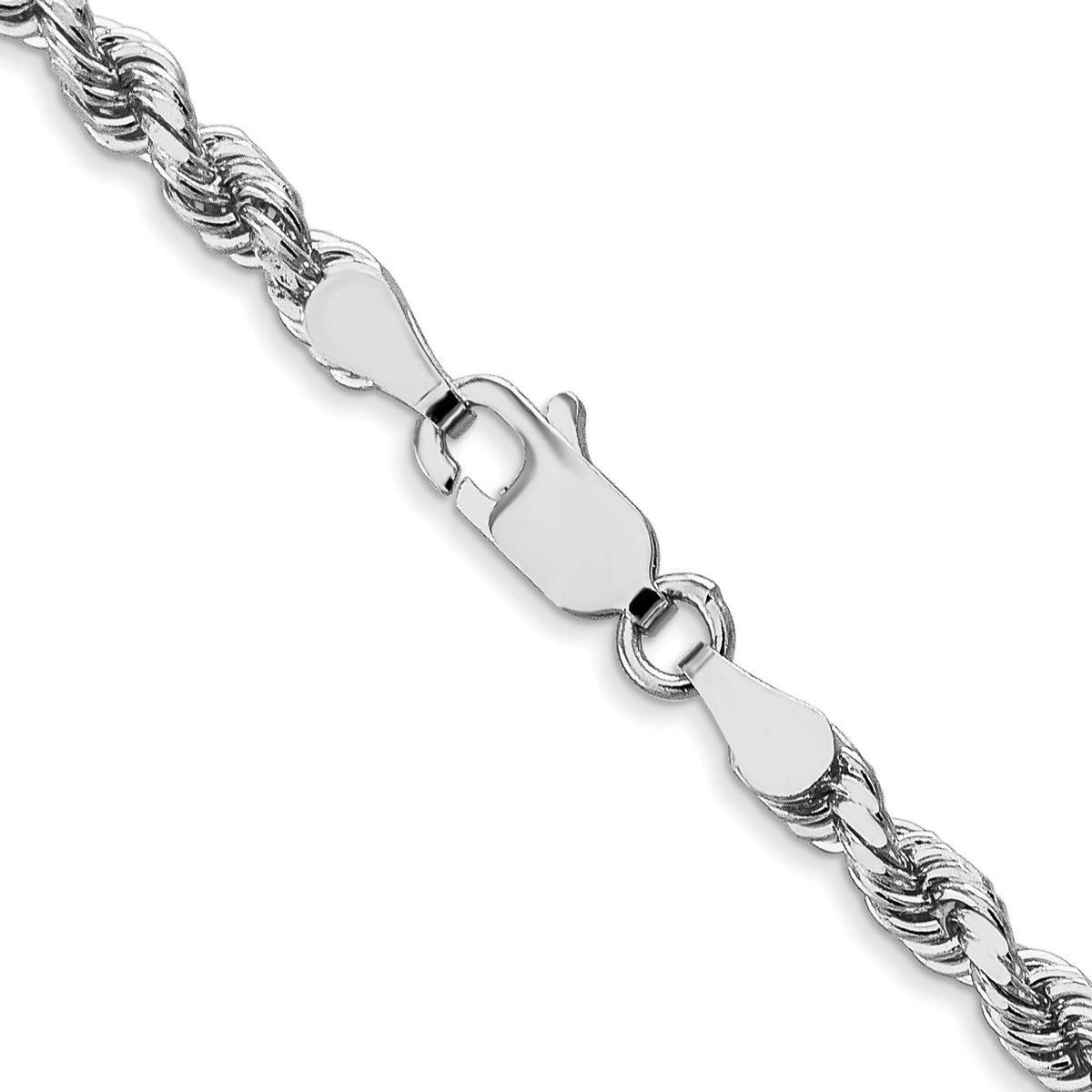 14k White Gold 3.5mm D/C Rope with Lobster Clasp Chain-025W-26