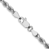14k White Gold 3.5mm D/C Rope with Lobster Clasp Chain-025W-28