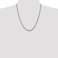 14k White Gold 3.5mm D/C Rope with Lobster Clasp Chain-025W-22