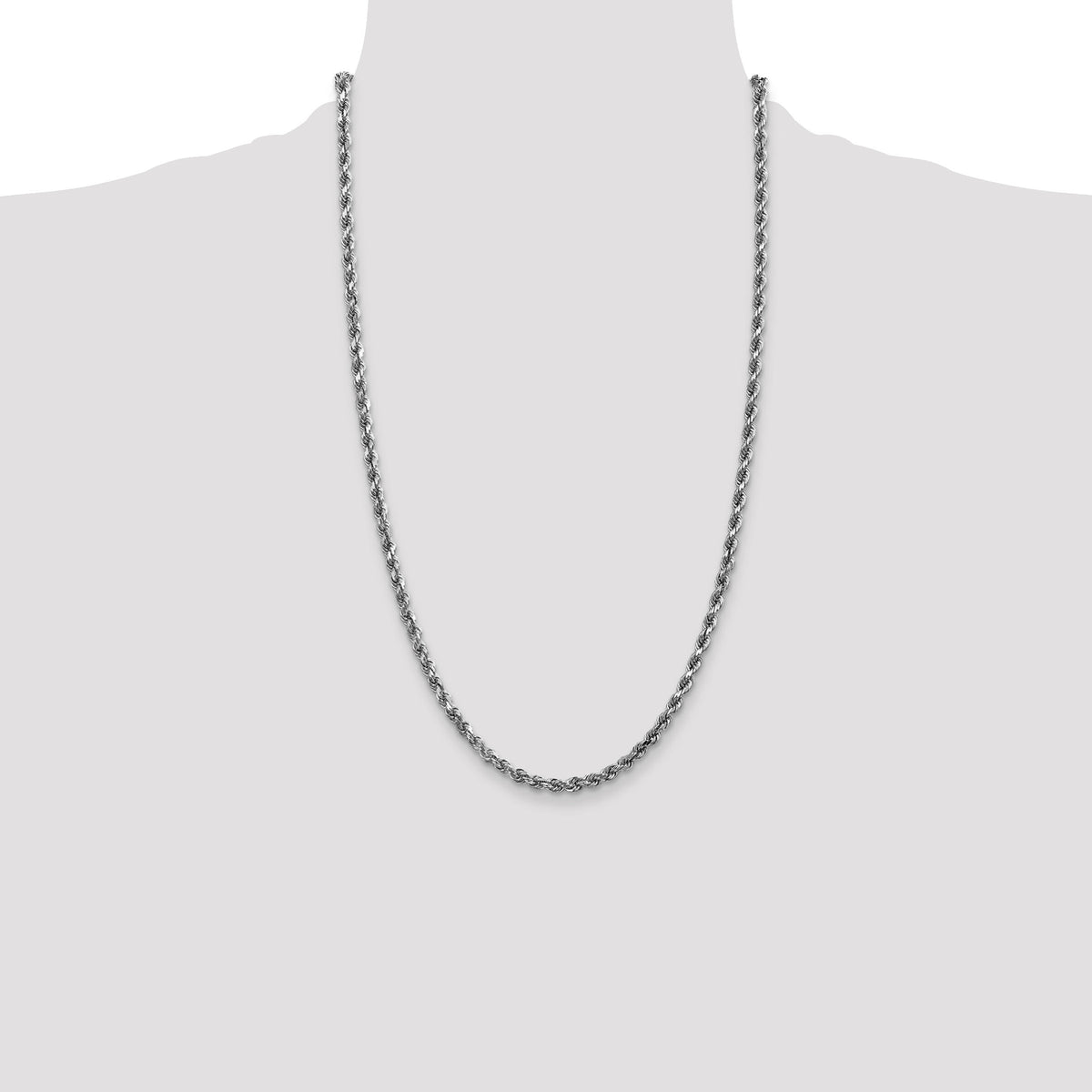 10k White Gold 3.5mm Diamond-cut Rope Chain-10K025W-26
