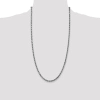 14k White Gold 3.5mm D/C Rope with Lobster Clasp Chain-025W-28