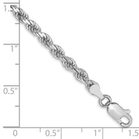 14k White Gold 3.5mm D/C Rope with Lobster Clasp Chain-025W-8
