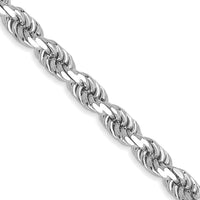 14k White Gold 3.5mm D/C Rope with Lobster Clasp Chain-025W-24