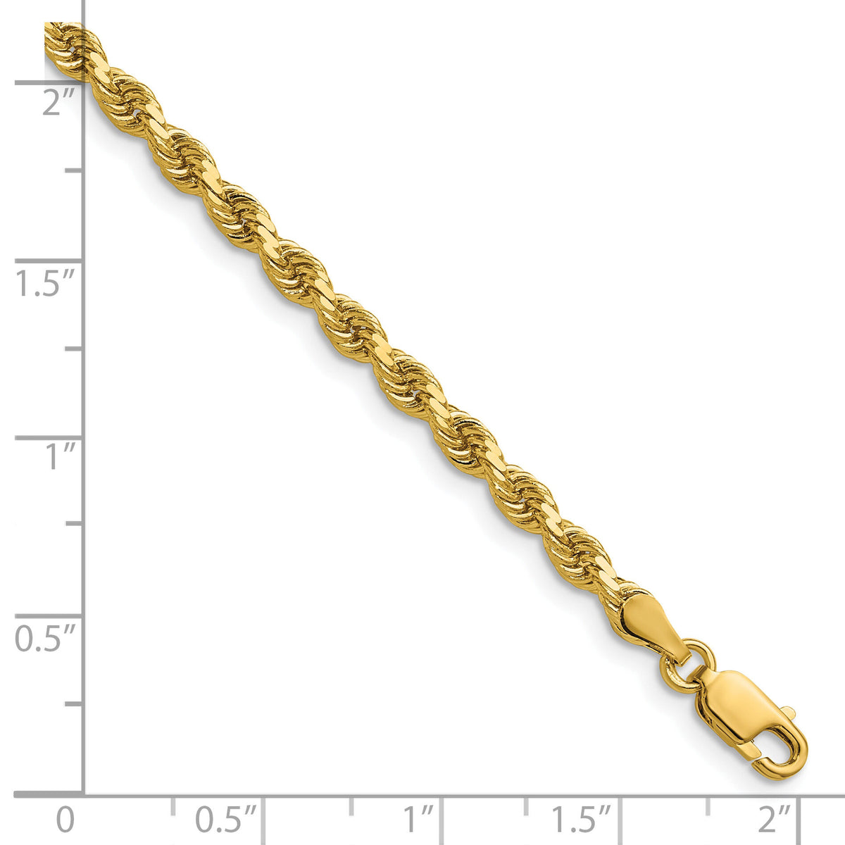 14K 3.75mm D/C Rope with Lobster Clasp Chain-027L-18