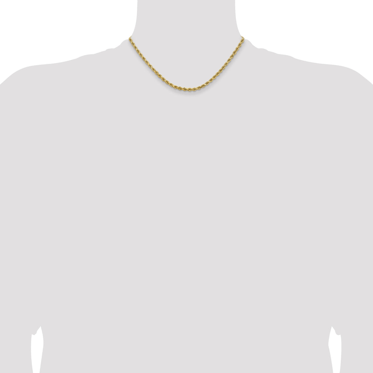 14K 3.75mm D/C Rope with Lobster Clasp Chain-027L-16
