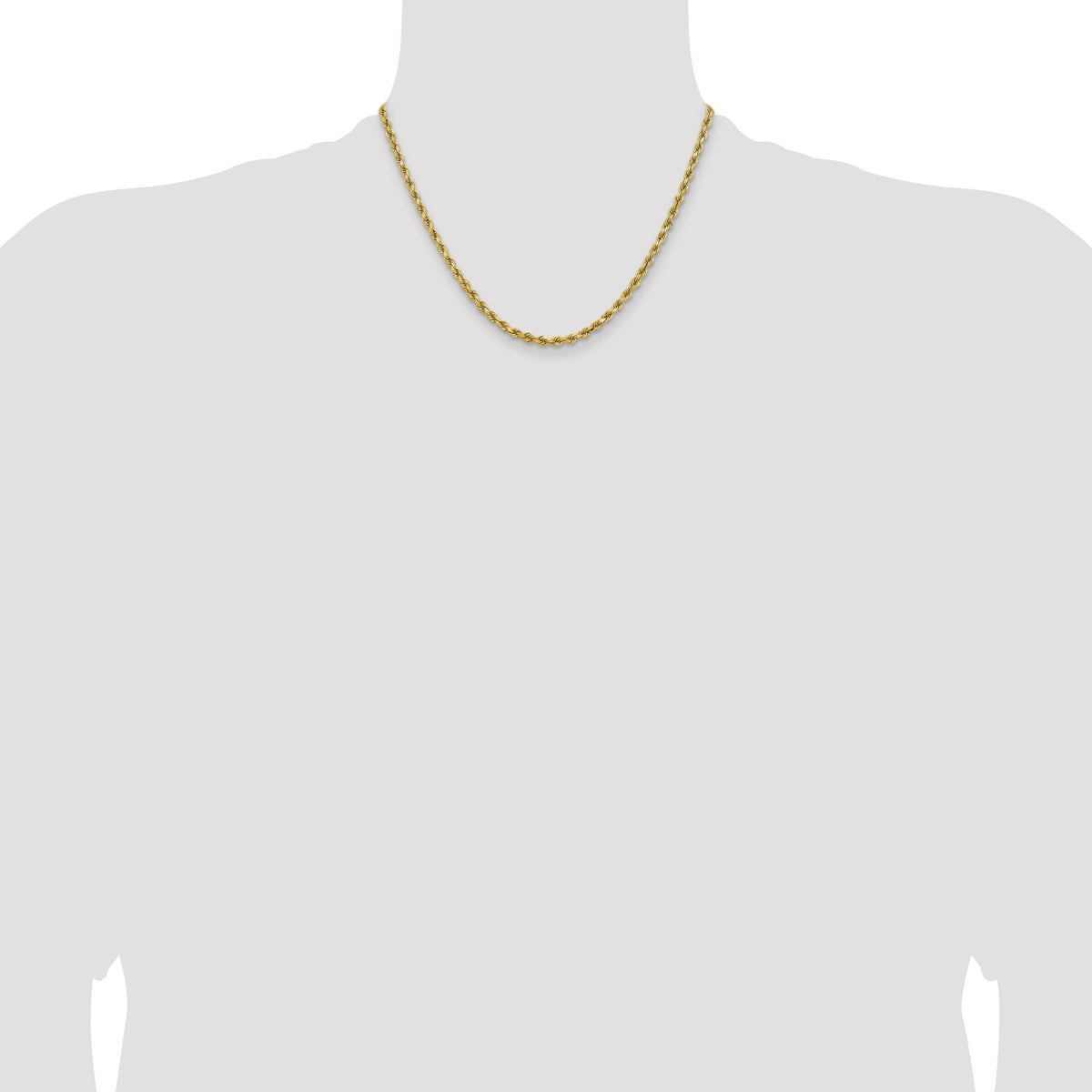 14K 3.75mm D/C Rope with Lobster Clasp Chain-027L-18