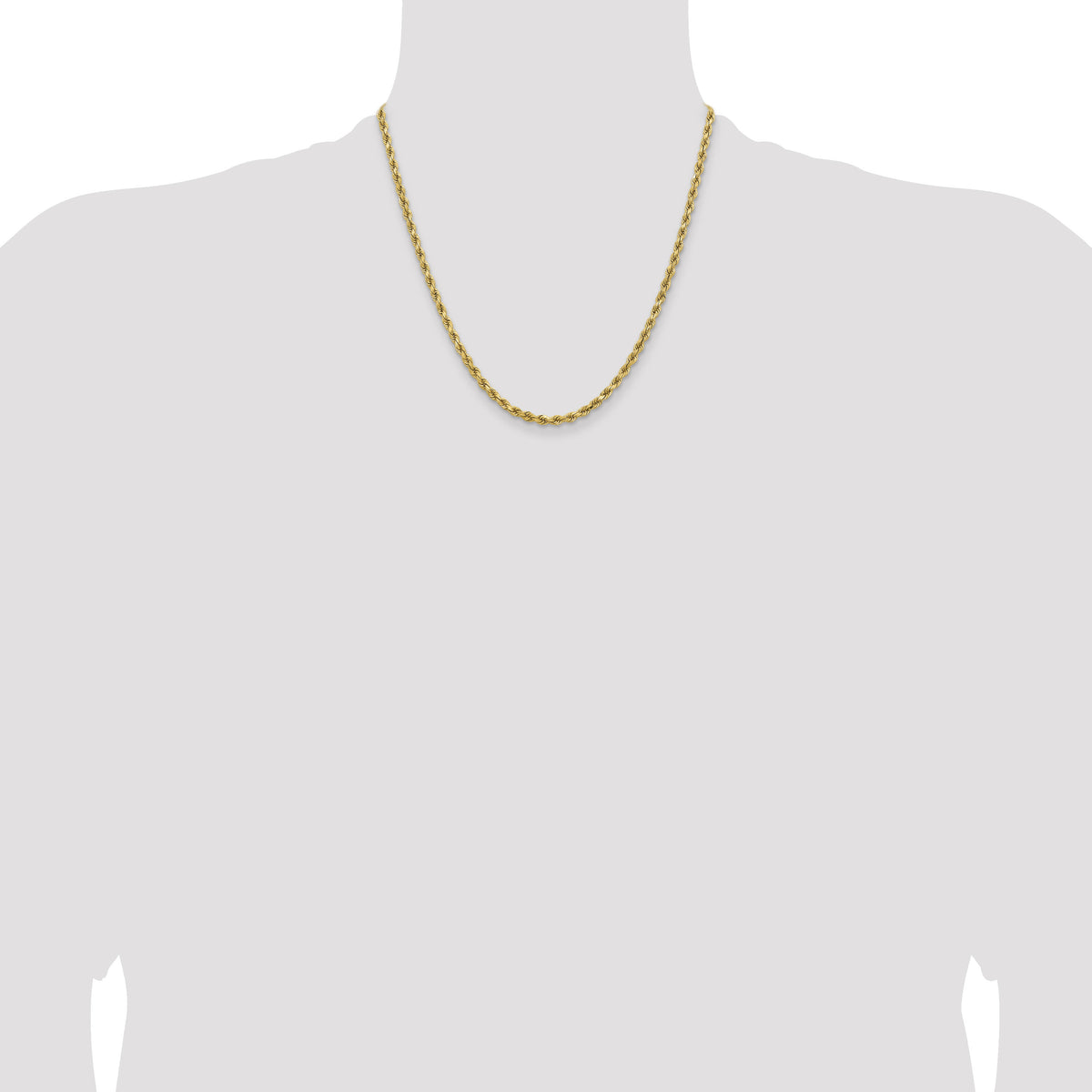 14K 3.75mm D/C Rope with Lobster Clasp Chain-027L-20