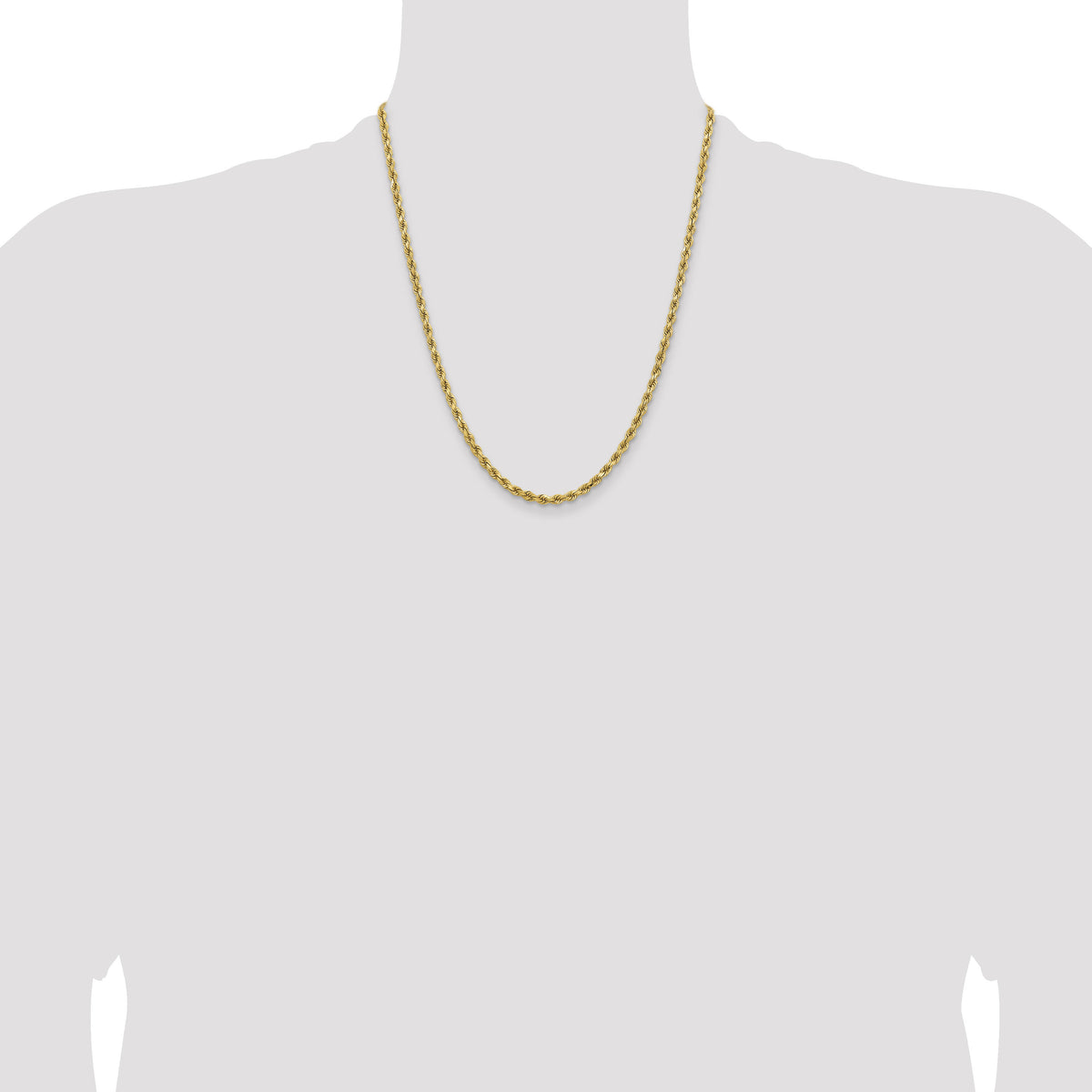 14K 3.75mm D/C Rope with Lobster Clasp Chain-027L-22