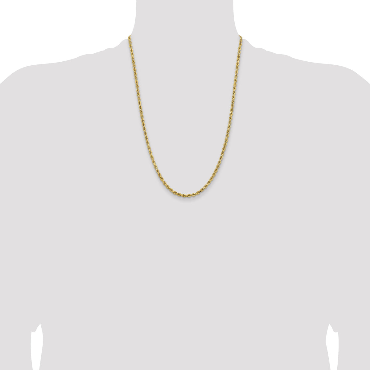 14K 3.75mm D/C Rope with Lobster Clasp Chain-027L-24