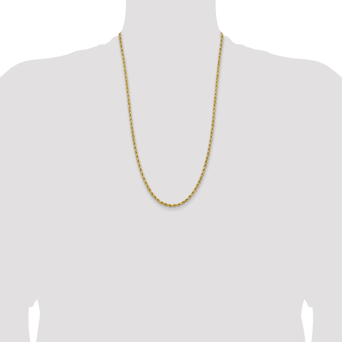 14K 3.75mm D/C Rope with Lobster Clasp Chain-027L-26