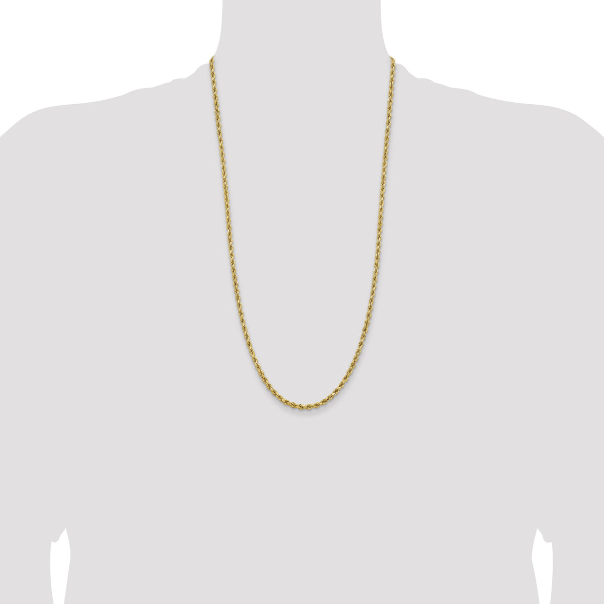14K 3.75mm D/C Rope with Lobster Clasp Chain-027L-28