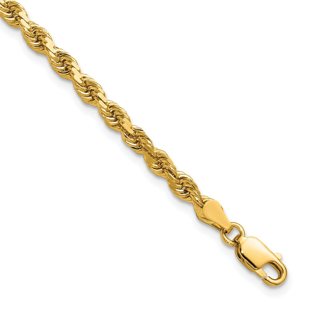 14K 3.75mm D/C Rope with Lobster Clasp Chain-027L-8