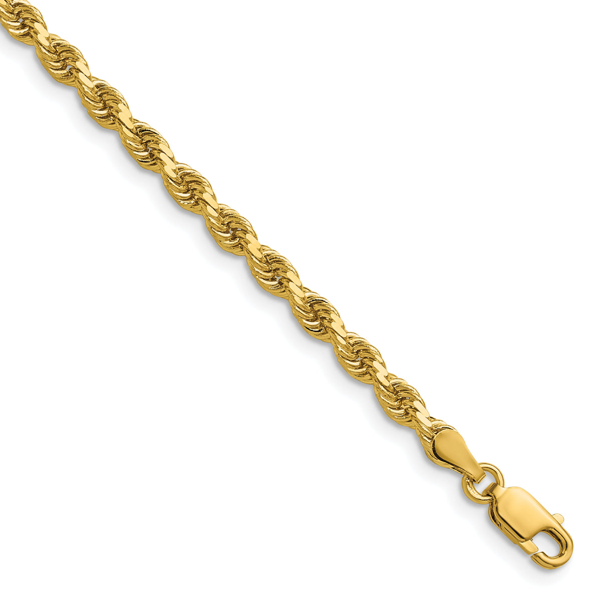 14K 3.75mm D/C Rope with Lobster Clasp Chain-027L-24