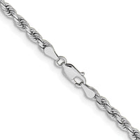 14k White Gold 3.75mm D/C Rope with Lobster Clasp Chain-027W-22