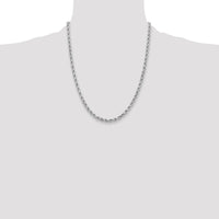 14k White Gold 3.75mm D/C Rope with Lobster Clasp Chain-027W-22