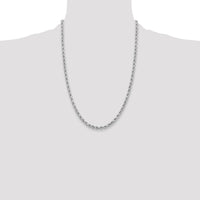 14k White Gold 3.75mm D/C Rope with Lobster Clasp Chain-027W-24
