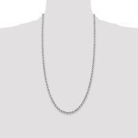 14k White Gold 3.75mm D/C Rope with Lobster Clasp Chain-027W-28
