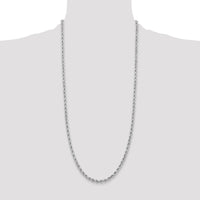14k White Gold 3.75mm D/C Rope with Lobster Clasp Chain-027W-30