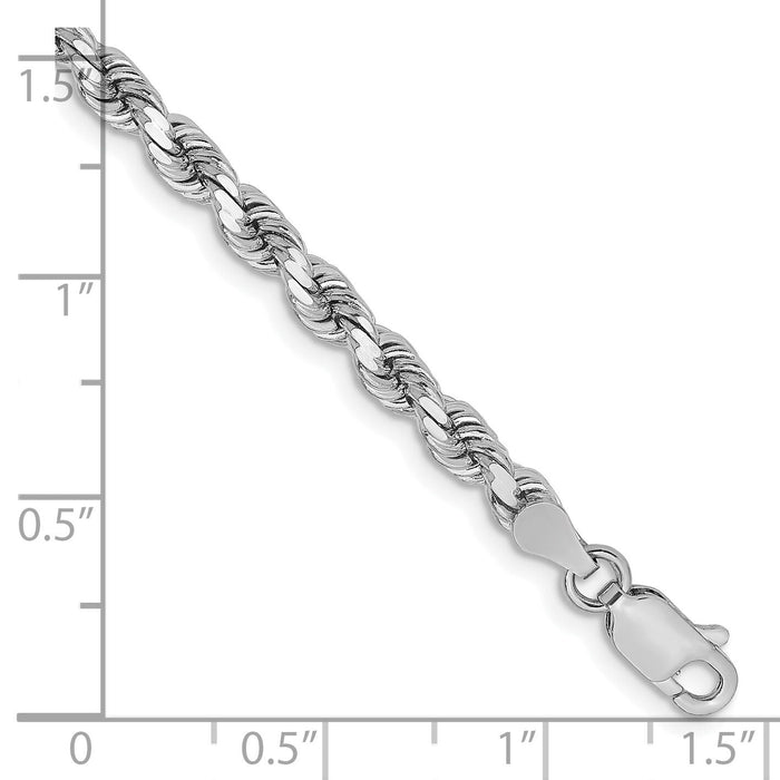 14k White Gold 3.75mm D/C Rope with Lobster Clasp Chain-027W-9