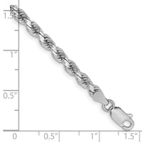 14k White Gold 3.75mm D/C Rope with Lobster Clasp Chain-027W-8