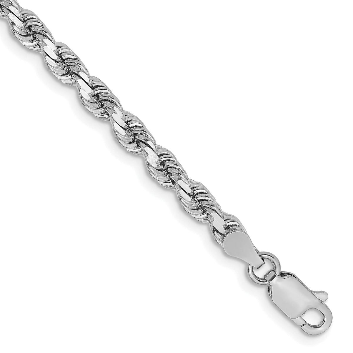 14k White Gold 3.75mm D/C Rope with Lobster Clasp Chain-027W-9