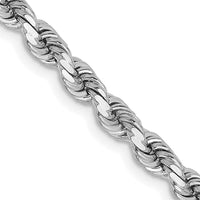 14k White Gold 3.75mm D/C Rope with Lobster Clasp Chain-027W-30