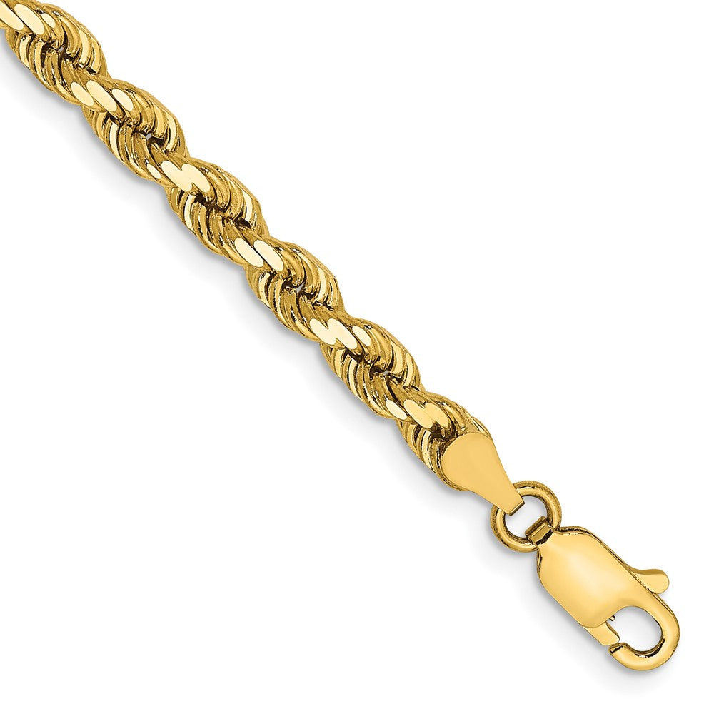 14K 9 inch 4mm Diamond-cut Rope with Lobster Clasp Chain-030L-9