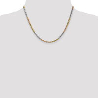 14k Tri-Color 4mm D/C Rope Chain-030TC-18