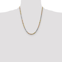 14k Tri-Color 4mm D/C Rope Chain-030TC-22