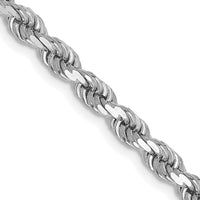14k White Gold 4mm D/C Rope with Lobster Clasp Chain-030W-30
