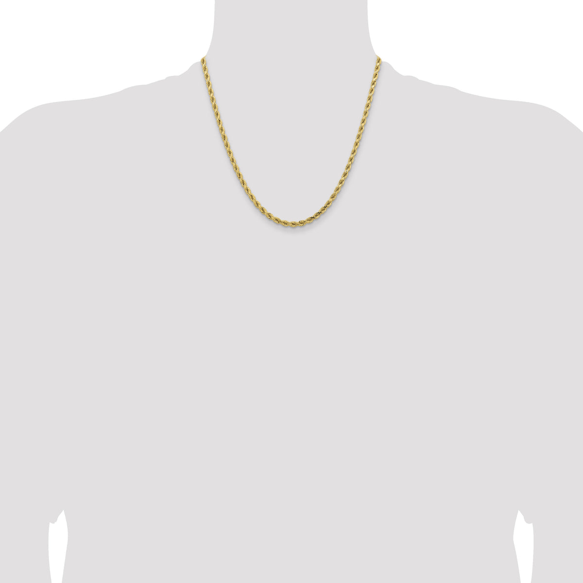 14K 4.25mm D/C Rope with Lobster Clasp Chain-033L-20