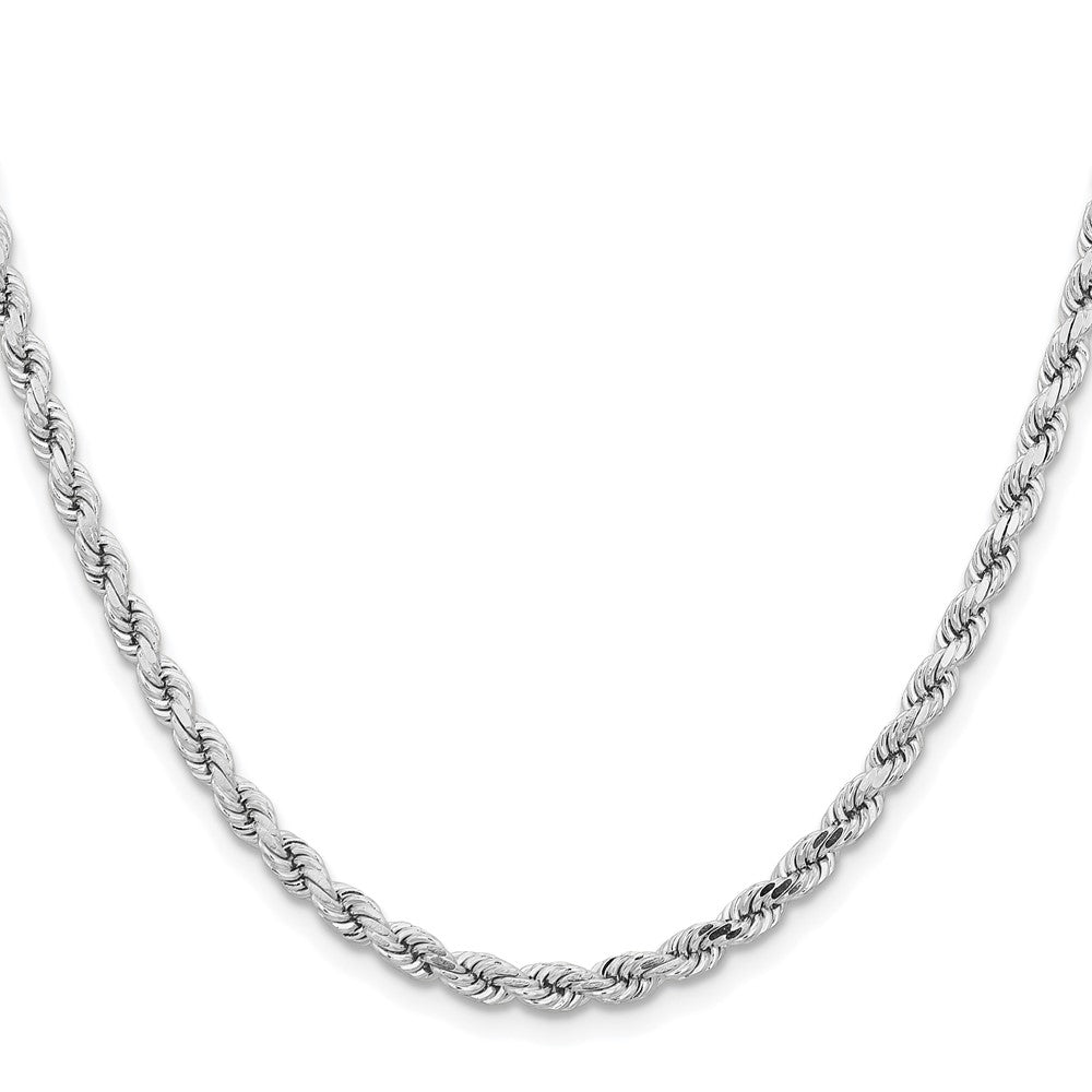 14K White Gold 24 inch 4.25mm Diamond-cut Rope with Lobster Clasp Chain-033W-24