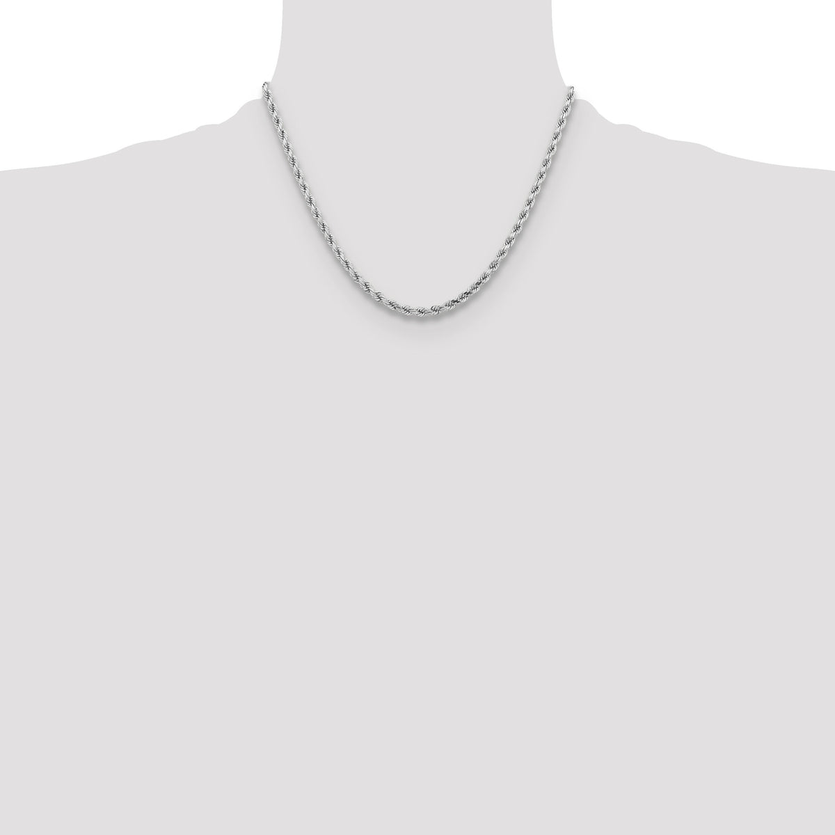 14k White Gold 4.25mm D/C Rope with Lobster Clasp Chain-033W-18