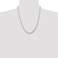 14k White Gold 4.25mm D/C Rope with Lobster Clasp Chain-033W-22