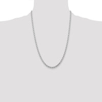 14k White Gold 4.25mm D/C Rope with Lobster Clasp Chain-033W-24