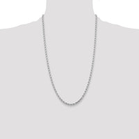 14k White Gold 4.25mm D/C Rope with Lobster Clasp Chain-033W-26