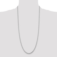 14k White Gold 4.25mm D/C Rope with Lobster Clasp Chain-033W-30