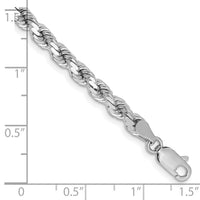 14k White Gold 4.25mm D/C Rope with Lobster Clasp Chain-033W-7