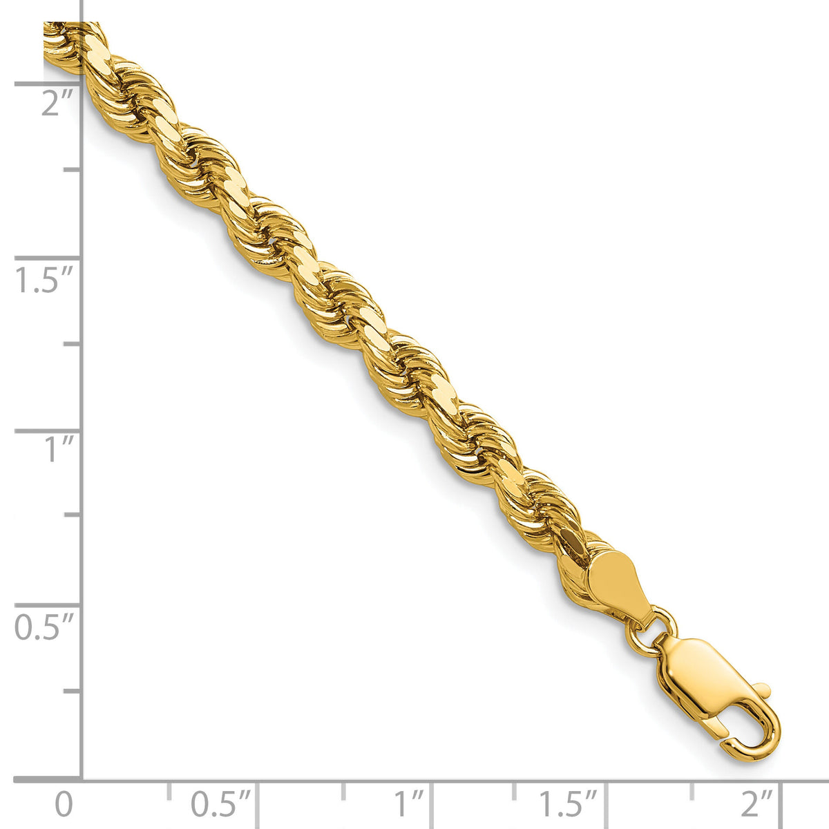 14k 4.5mm D/C Rope with Lobster Clasp Chain-035L-22