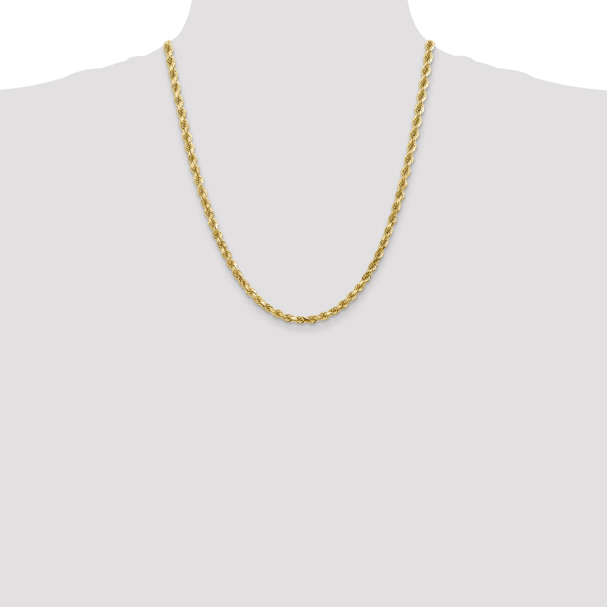 14k 4.5mm D/C Rope with Lobster Clasp Chain-035L-22