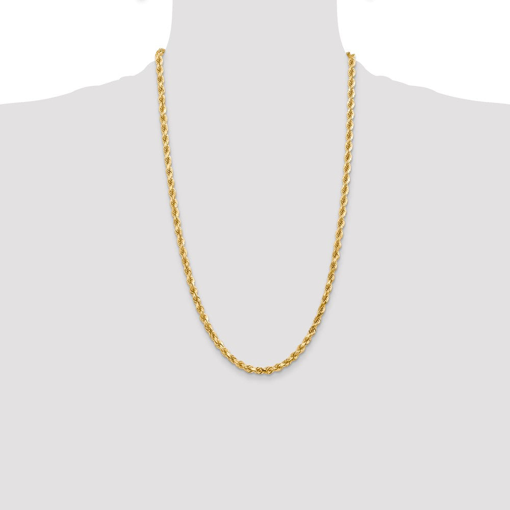 14K 26 inch 4.5mm Diamond-cut Rope with Lobster Clasp Chain-035L-26