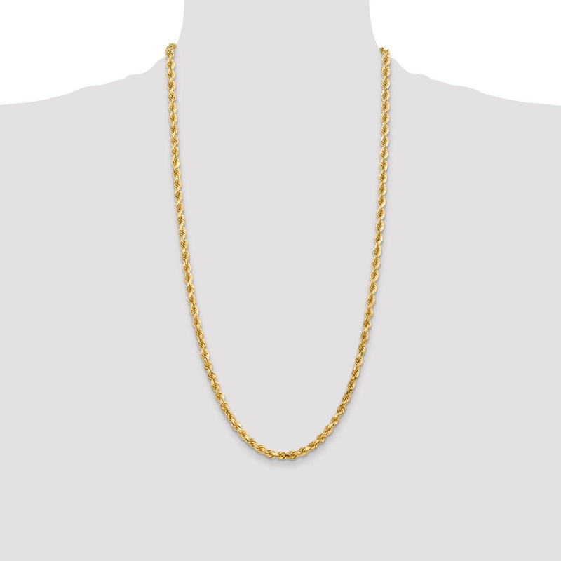 14K 28 inch 4.5mm Diamond-cut Rope with Lobster Clasp Chain-035L-28