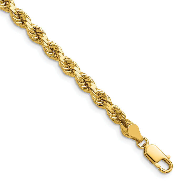 14k 4.5mm D/C Rope with Lobster Clasp Chain-035L-24