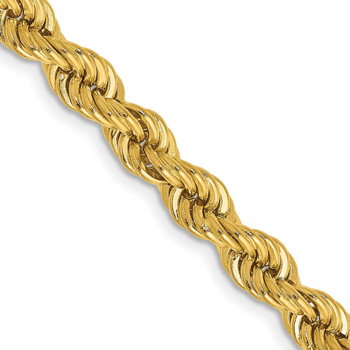 14K 28 inch 5mm Regular Rope with Lobster Clasp Chain-035S-28