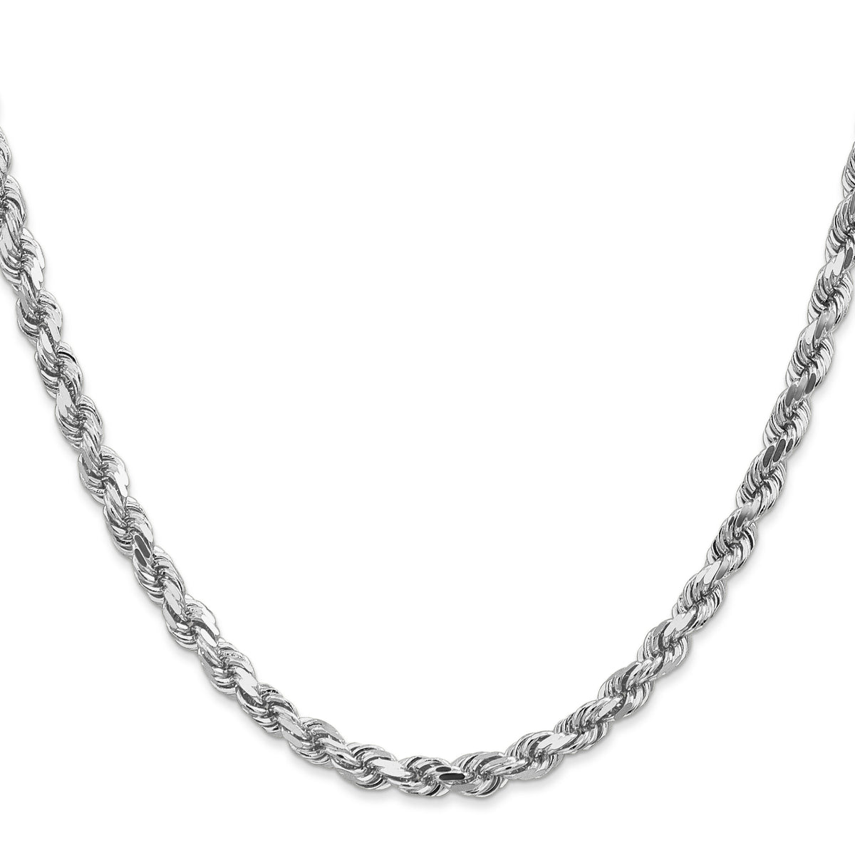 14k White Gold 4.5mm D/C Rope with Lobster Clasp Chain-035W-20