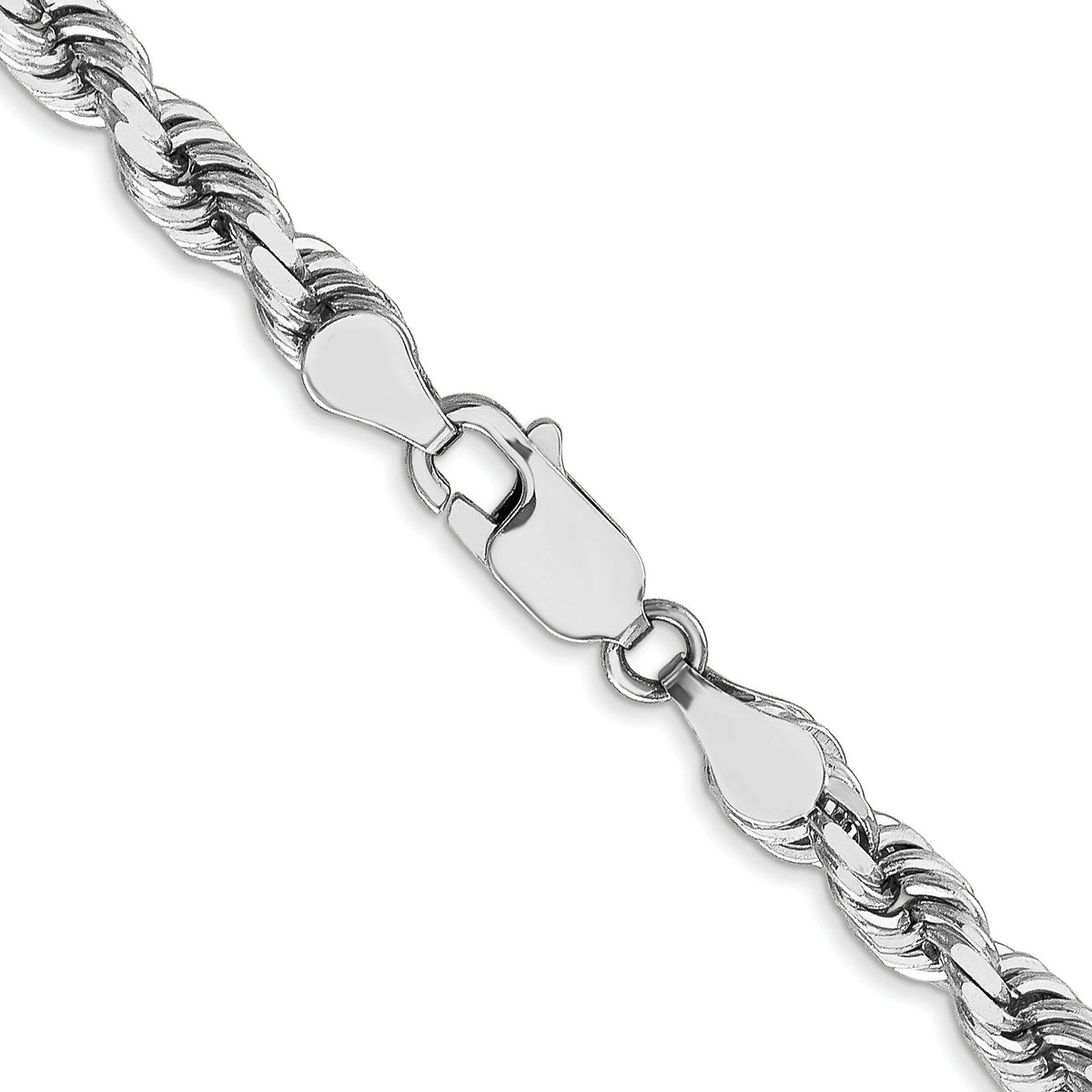 14k White Gold 4.5mm D/C Rope with Lobster Clasp Chain-035W-30