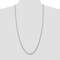 14k White Gold 4.5mm D/C Rope with Lobster Clasp Chain-035W-30