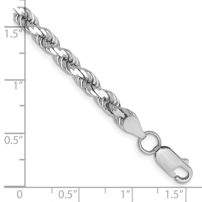 14k White Gold 4.5mm D/C Rope with Lobster Clasp Chain-035W-8